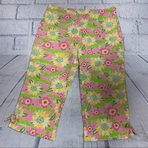 LILLY PULITZER Croc Monsieur Capris - Picture 1 of 6